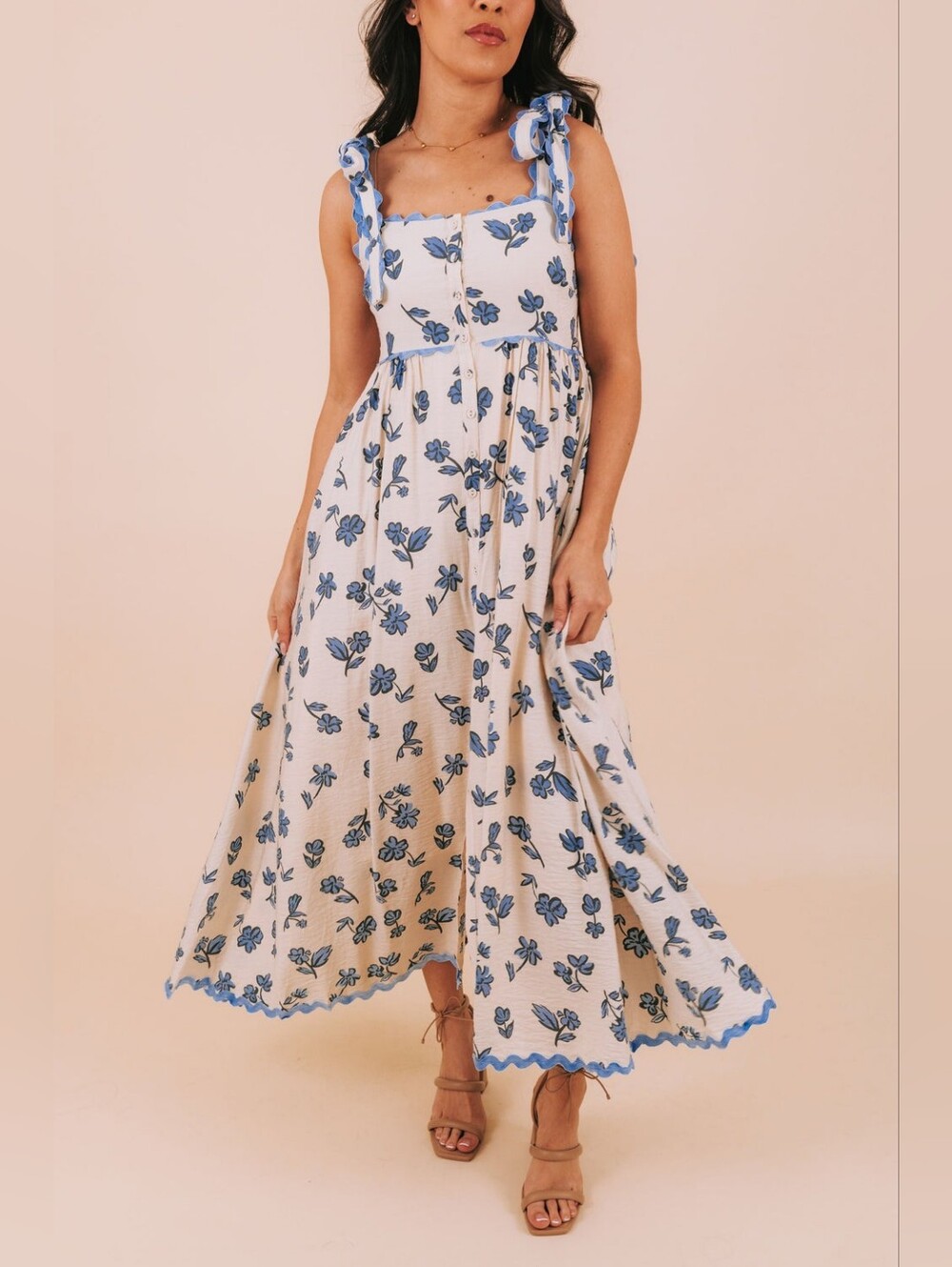 Sofie the Label Fields Of Passion Dress Blue Floral size Medium